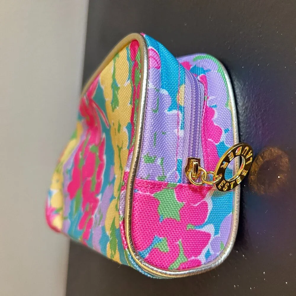Lilly Pulitzer for Estee Lauder Makeup Bag Floral Cosmetic Pink Collab Cosmetics